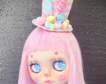 OOAK Custom Blythe Doll: "Bella Bubbles" Clown - Handmade Art Doll