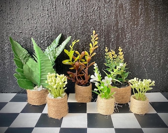 Planta de casa de bonecas em vaso em escala 1/6, jardim de casa de bonecas em miniatura