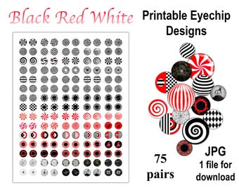 Blythe Doll Eye Chips: 75 Pairs Printable DIY Eyes (14mm JPG Digital Download)