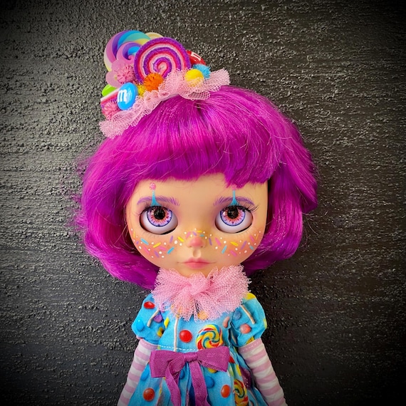 OOAK Custom Blythe Doll: "Violeta" Clown - Handmade Art Doll - Sale