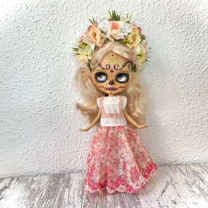 Catrina outfit calavera Blythe doll custom