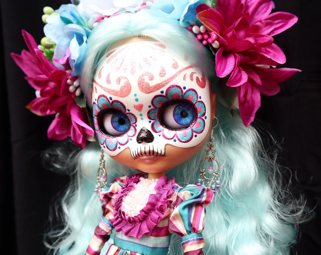 Calavera Catrina Custom Blythe Doll Custom OOAK Blythe Factory Blythe