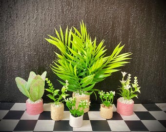 Roślina w doniczce do domku dla lalek w skali 1/6, miniaturowy ogródek do domku dla lalek