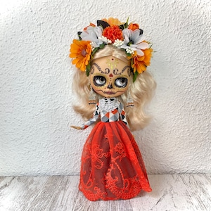 Catrina outfit calavera Blythe dress with skeleton blytheclothes blythe doll custom