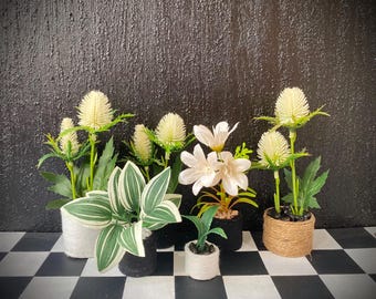 Roślina w doniczce do domku dla lalek w skali 1/6, miniaturowy ogródek do domku dla lalek