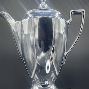 Vintage Art Decor Chrome Teapot. Ceramic Lined. Circa 1930s. High-End Quality and Striking Style.