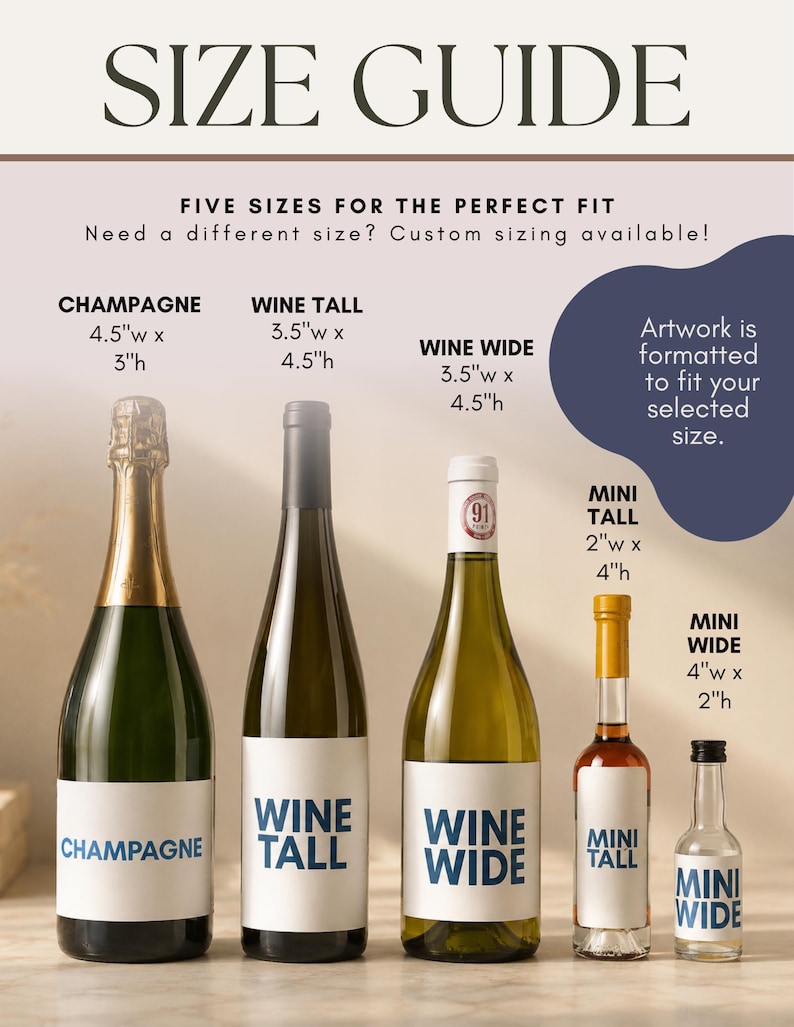 Etiqueta de vino personalizada para anuncio de bebé Diseño de lazo coqueto personalizado Anuncio de embarazo Etiqueta adhesiva de champán para caja de regalo de abuelos imagen 10