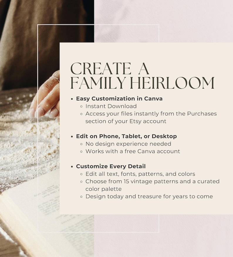 Printable Family Cookbook Binder for Homeware Gift Canva Template ...