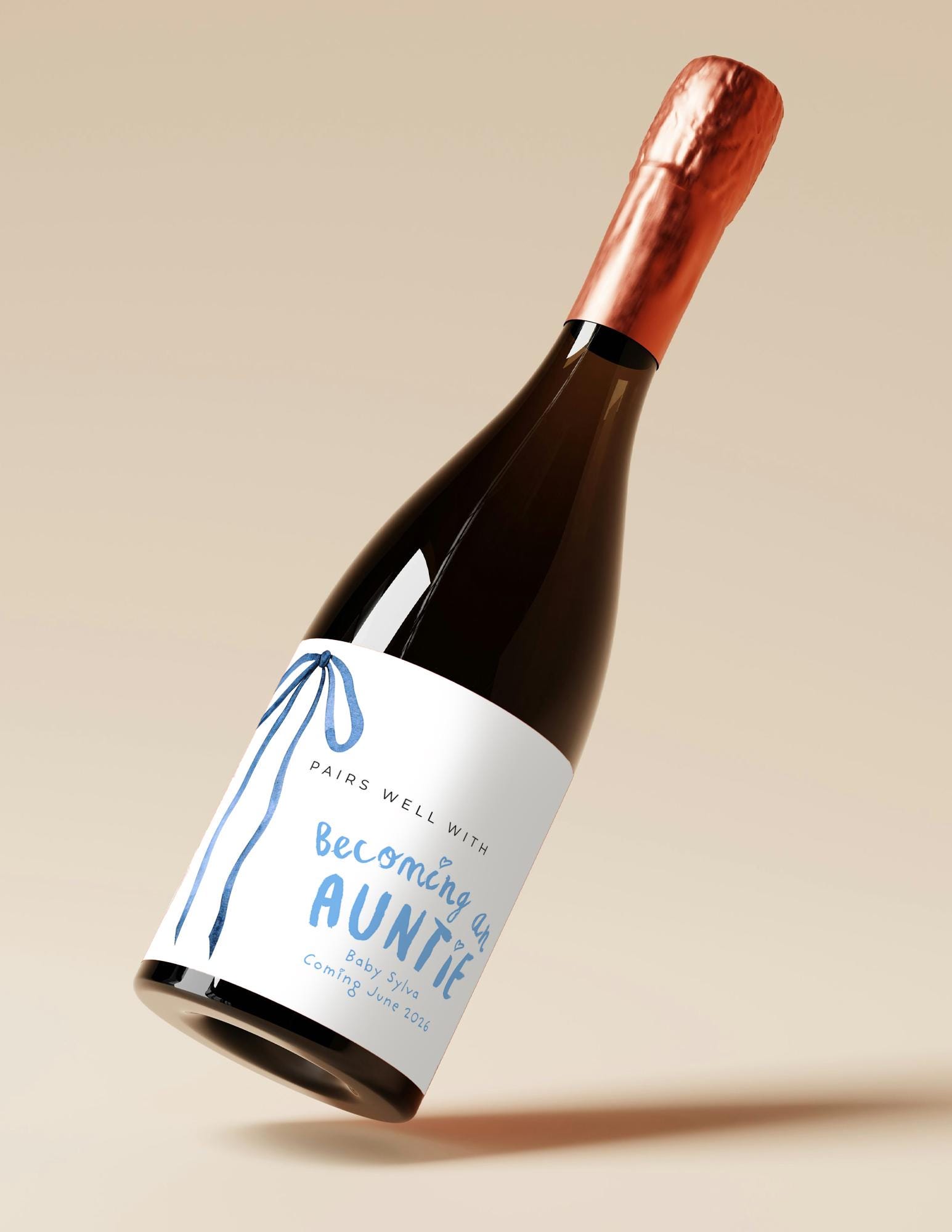 Pregnancy Announcement Label Aunt Reveal Sticker Wine Bottle Decoration ...