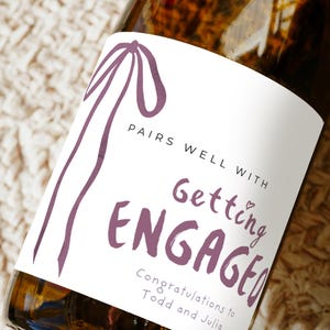 Etiqueta de vino de compromiso, botella impermeable, idea de decoración para fiesta de celebración personalizada, accesorio de regalo personalizado, anuncio de propuesta de matrimonio con champán