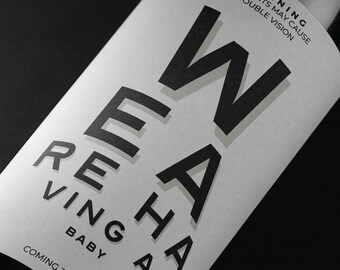 Etiqueta de vino personalizada Anuncio de embarazo Revelación de género para gemelos Diseño de examen de la vista Etiqueta de champán personalizada Regalo divertido para abuelos Caja de regalo