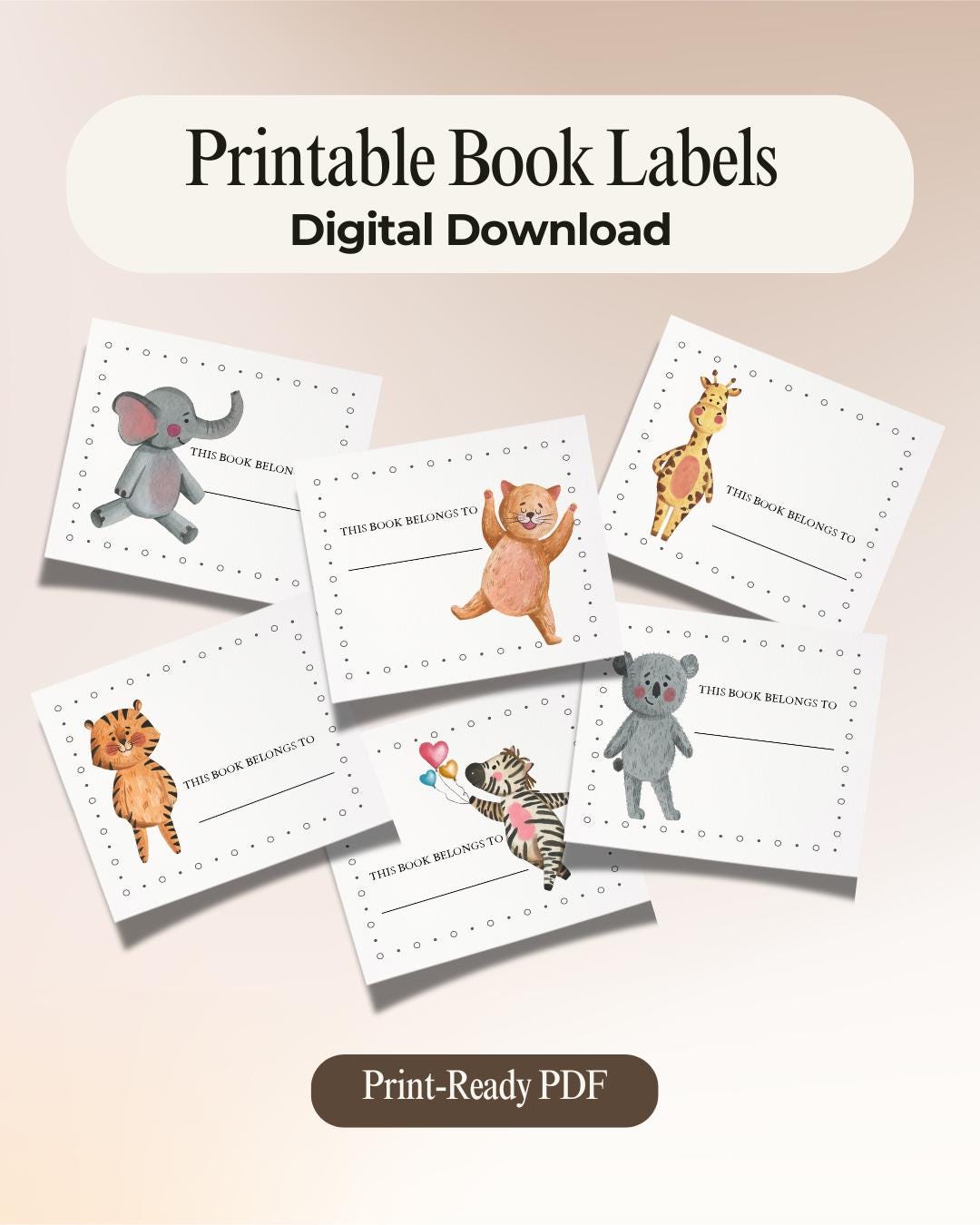 Printable Book Labels for Kids Book Nametag Sticker for Classroom ...