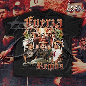 Fuerza Regida 90&#39;s Bootleg Style Vintage T-Shirt | Mexican Corridos Group
