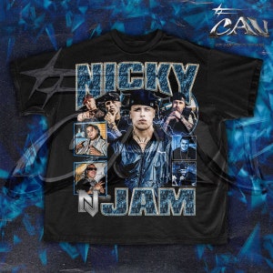 Nicky Jam 90&#39;s Hip-Hop Bootleg Style T-Shirt | Puerto Rican Reggaeton Artist