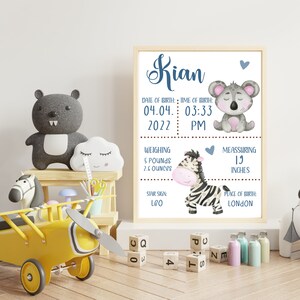 Personalised New Baby Print - Print Only, Birth Details Print, Birth Print, Birth Stats, Nursery Decor, Wall Art, Gift for Parents, mom dad