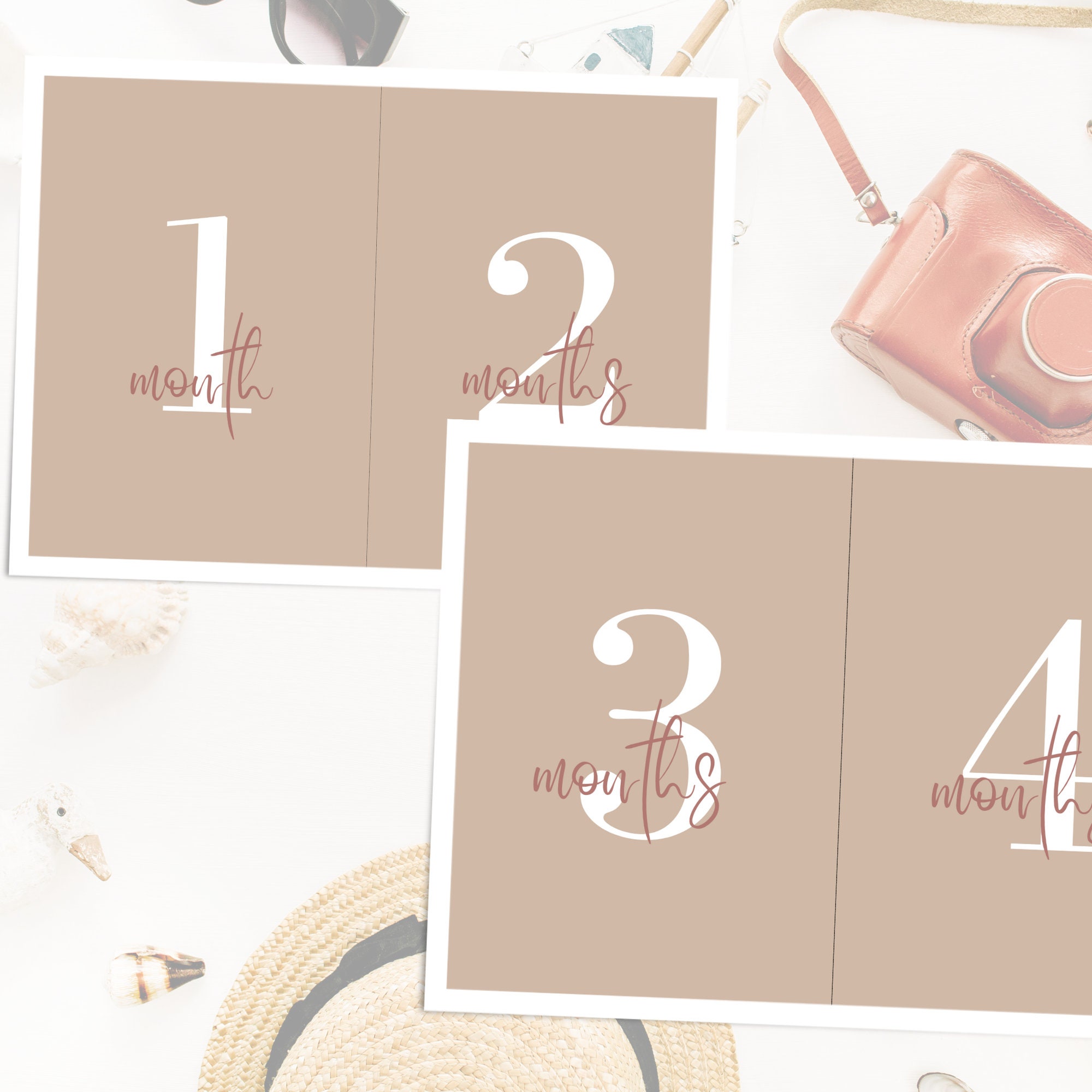 Baby Milestone Cards Printable, Nude Milestone Cards, Baby Monthly ...
