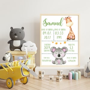 Personalised New Baby Print - Print Only, Birth Details Print, Birth Print, Birth Stats, Nursery Decor, Wall Art, Gift for Parents, mom dad