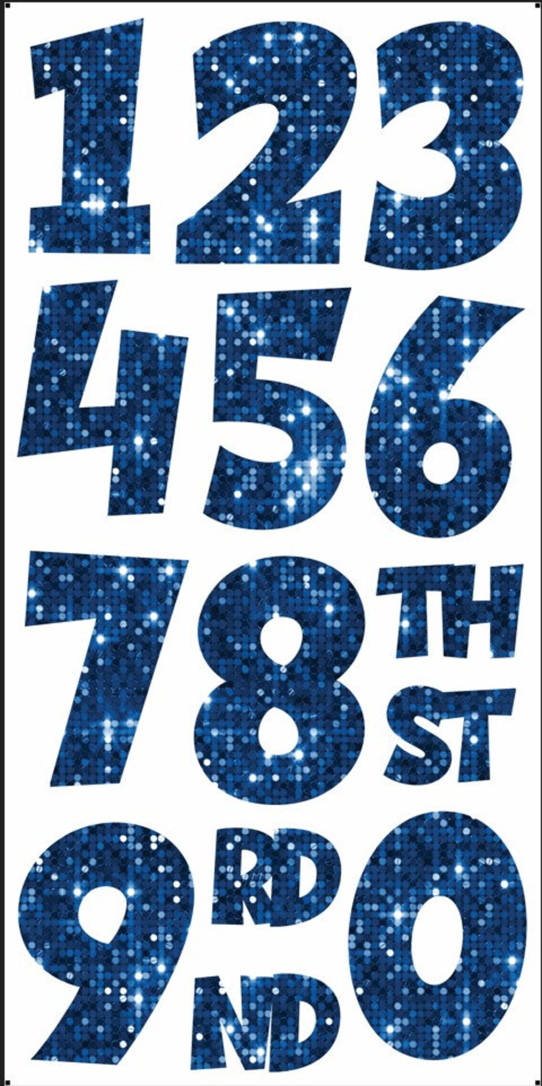 Royal Blue Sequin Glitter Individual Numbers Party Props - Etsy