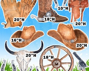 WESTERN COWBOY Party Props decorations backdrops cutouts signs decor table centerpieces Yard cards (NOstandsincluded