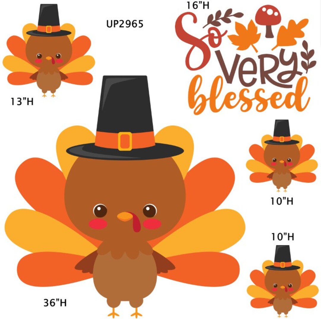 TURKEY THANKSGIVING Party Props Decorations Backdrops Cutouts - Etsy