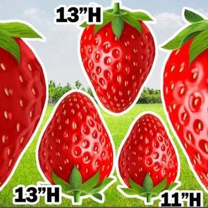 qs Strawberry Party Props decorations backdrops cutouts signs decor table centerpieces Yard cards (nostandsincluded