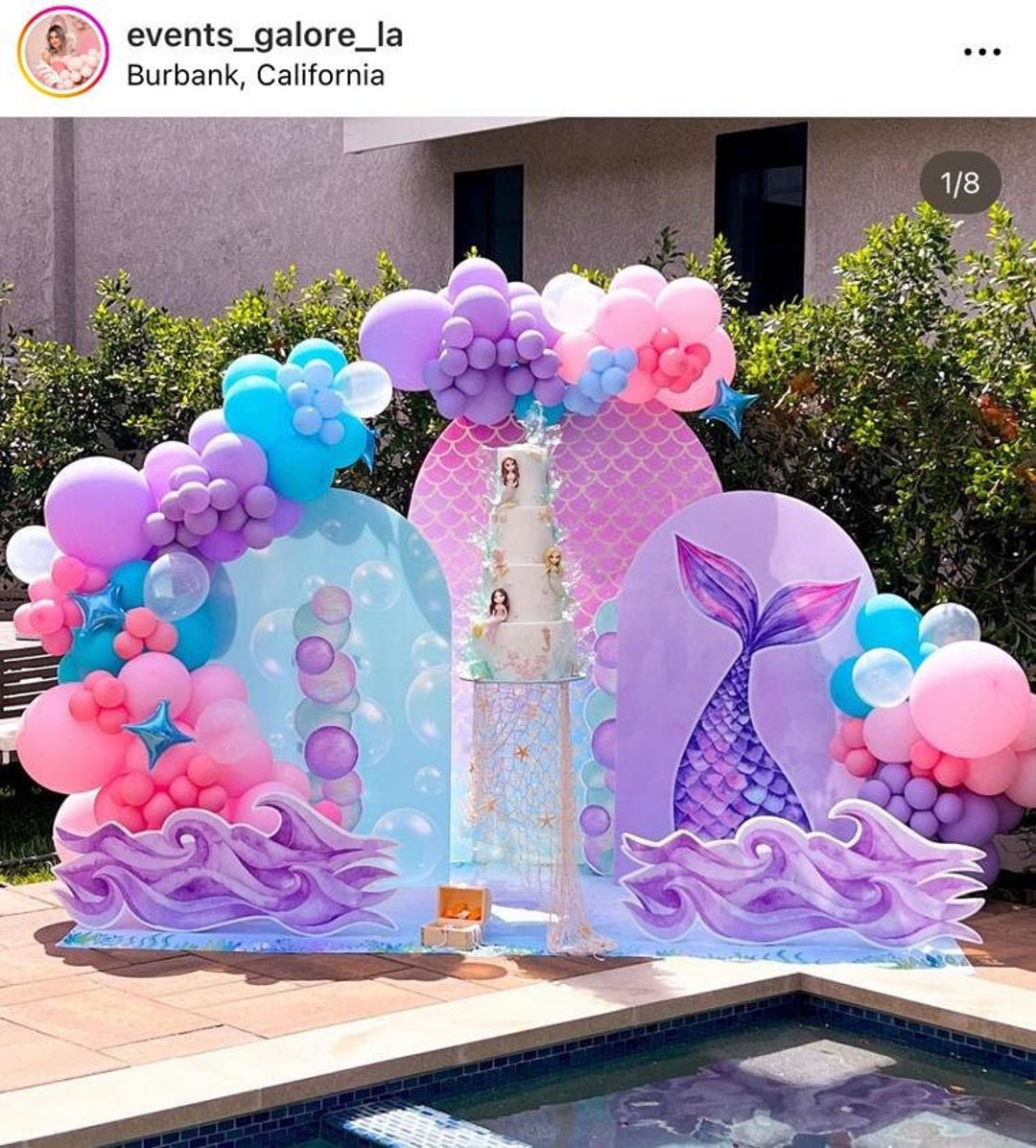 Mermaid Party Props Decorations Backdrops Coroplast Cutouts Signs