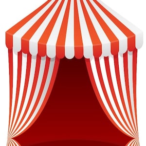 6FT TALL CARNIVAL CIRCUS tent Party Props decorations backdrops coroplast cutouts signs Yard cards (No stakes or stands included)