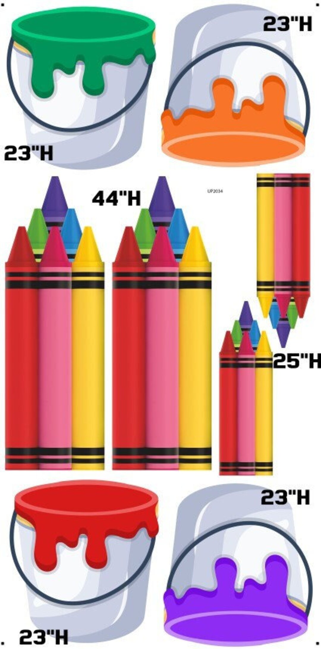 Crayons Panel Paint Coroplast Party Props Decorations Cutouts Etsy