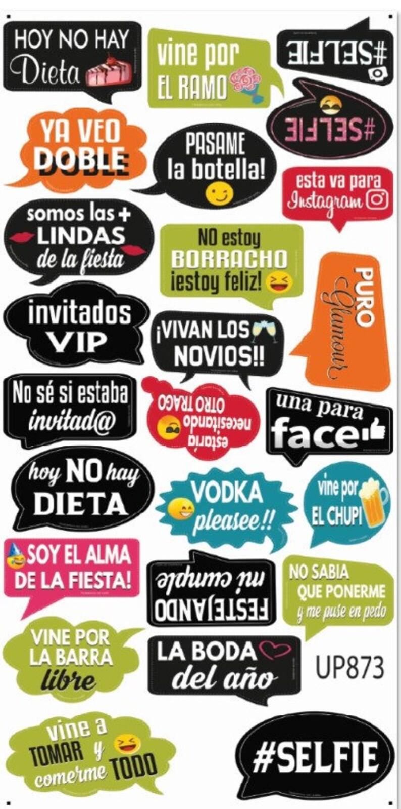 PHOTO BOOTH PROPS Spanish Party Props Decorations Backdrops Etsy