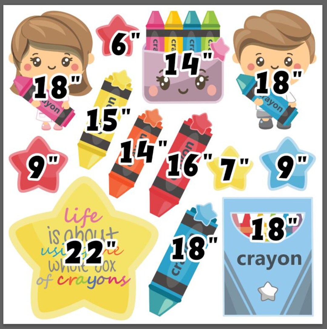 School Crayons Props Decorations Backdrops Cutouts Signs Decor Etsy