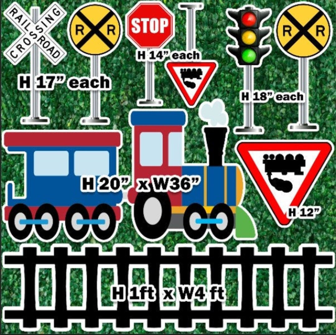Train Party Props Decorations Backdrops Cutouts Signs Table - Etsy