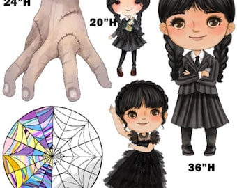 Gothic Girl Coroplast Cutouts Party Props decorations cutouts signs  Yard cards (No stands included)