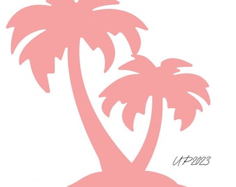 4FT tall Palm Tree COARAL color silhouette Party Props decorations backdrops cutouts signs table centerpieces Yard cards (NOstandsincluded