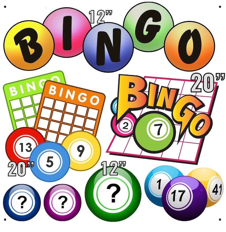 BINGO Colorful Set Party Props Decorations Backdrops Cutouts Etsy
