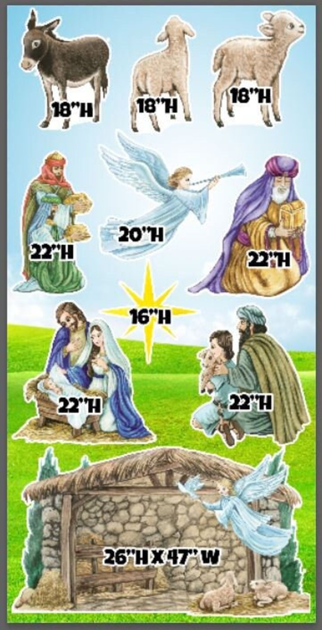 NATIVITY Party Props Decorations Backdrops Cutouts Signs Decor Table ...