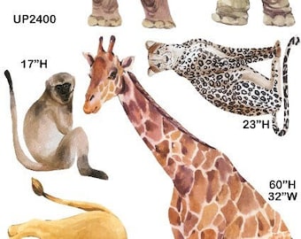 SAFARI animals watercolor coroplast cutouts Props decorations backdrops cutouts signs table  Yard cards (No stands or stakes included )