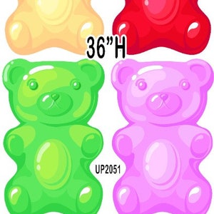 Kids Green Gummy Bear Backdrop Happy Birthday Boys Party Cartoon