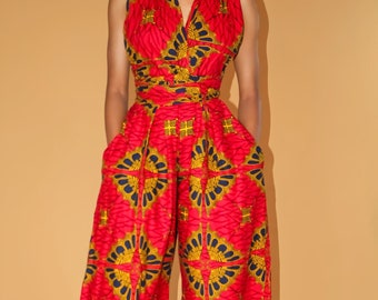 Nifemi African Print Infinity Jumpsuit, African Print Romper, Convertible Dress, Convertible Jumpsuit, Convertible Romper