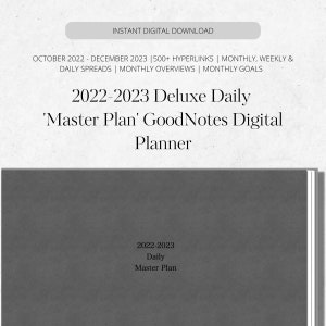 15 Monate Deluxe Daily Master Plan | Tageskalender | | Digitaler Planer | GoodNotes | Oktober 2022-Dezember 2023 | Horizontale