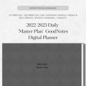 15 Monate Täglicher Masterplan | Tageskalender | Digitaler Planer | GoodNotes | Oktober 2022-Dezember 2023 | Horizontale