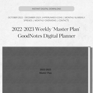 15 Monate Masterplan Wochenkalender | Digitaler Planer | GoodNotes | Oktober 2022-Dezember 2023 | Horizontal
