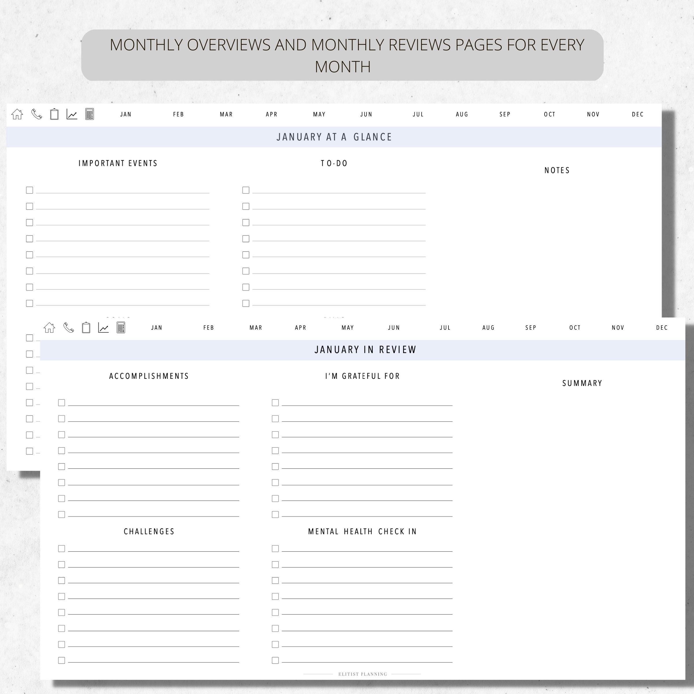 12 Month Goodnotes Digital Daily Agenda | Digital Planner | Goodnotes ...