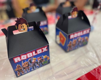 roblox party favor box | set of 6 | party decorations | cake topper