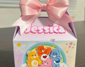 carebear favor boxes (set of 5) | party decorations | cake topper | coloring pages set
