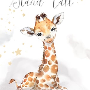 CUSTOMIZABLE Sleepy Safari Animal Nursery Print | Instant DIGITAL DOWNLOADS, Fully Customizable in Canva | Animal Wall Art