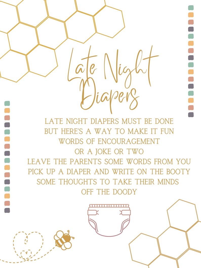 Late Night Diaper Message Sign, Instant Download, Sweet as Can Bee ...