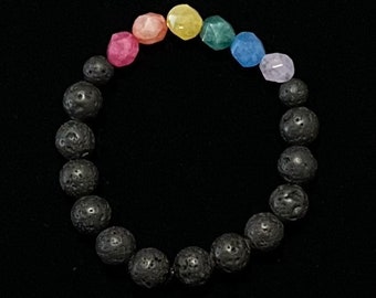 Rainbow Lava Stone Bracelet