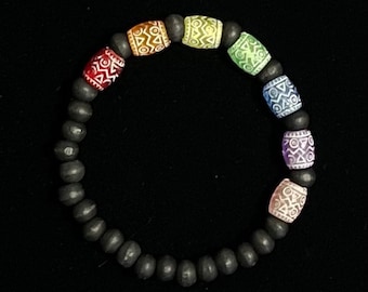 Wood Beaded Chakra Bracelet