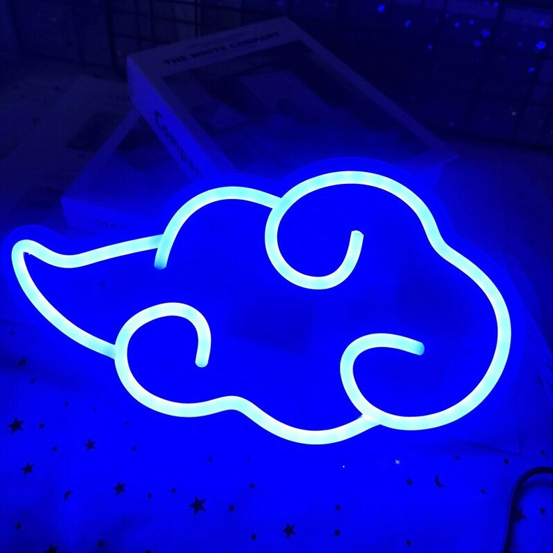 Anime Cloud Neon Sign Akatsuki Neon Sign Bedroom Neon Led Etsy New