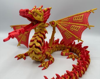 Articulated Flexible Mechanical Winged Dragon